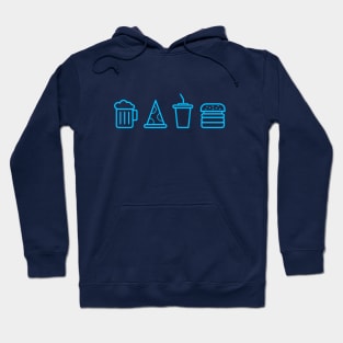 Cute Neon Blue Fast Food T-Shirt Hoodie